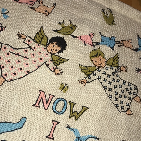 1950 Stevens Linen Bedtime Prayer Banner EUC - Picture 6 of 17